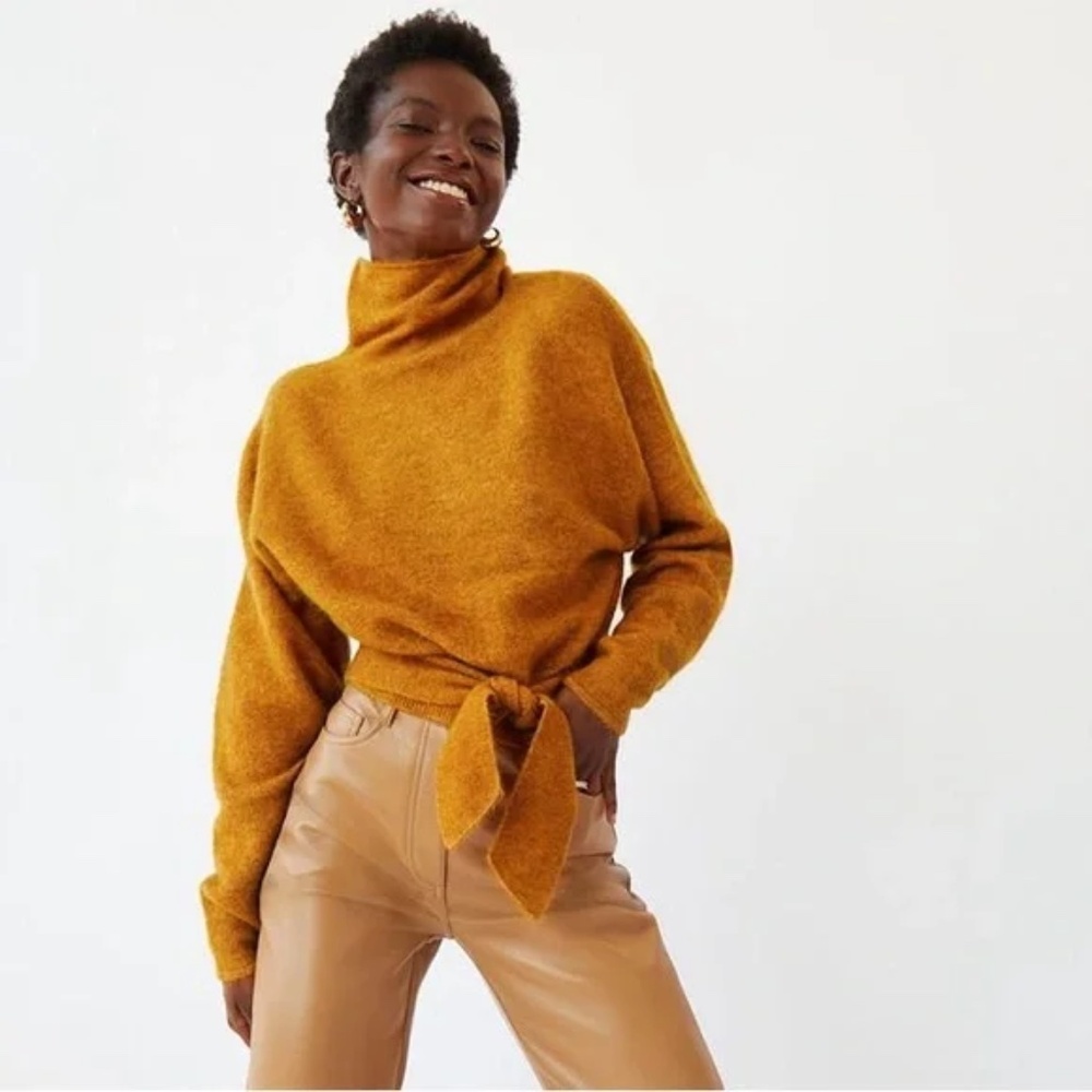Aritzia‎ Wilfred Lorin Alpaca Wool Wrap Sweater Size XXS Orange Sienna